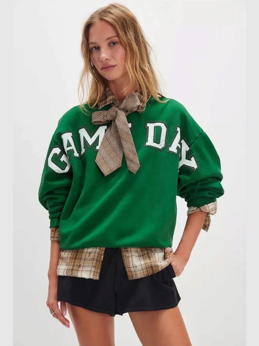 Free People Daydreamer Game Day Oversized Crewneck Sweatshirt size Small $128